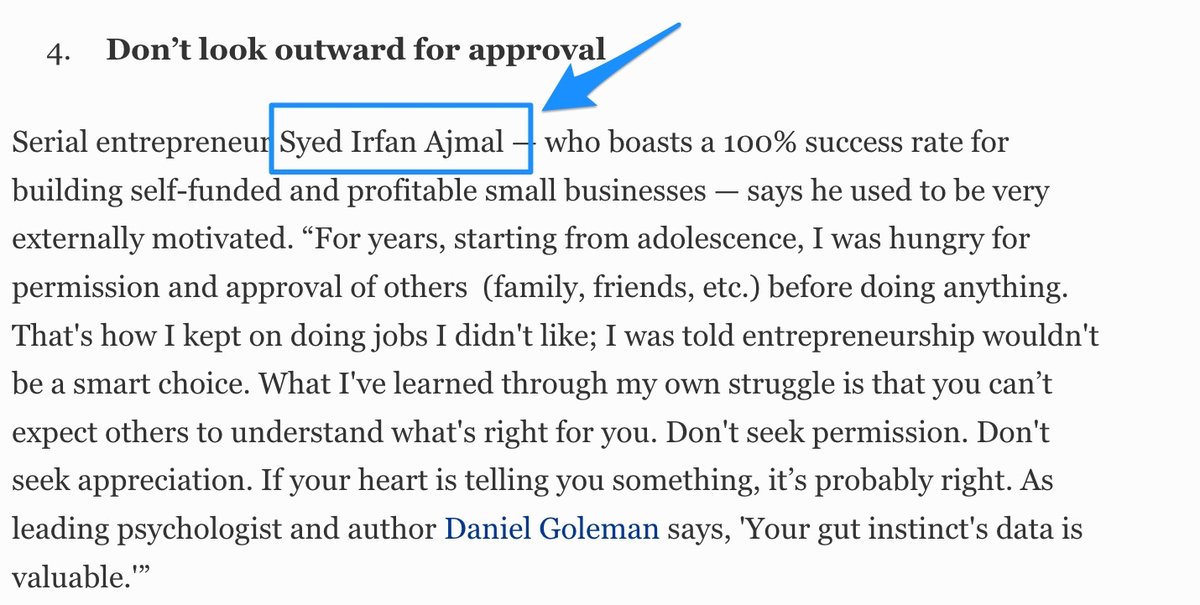 Screenshot of the Forbes article quoting Syed Irfan Ajmal